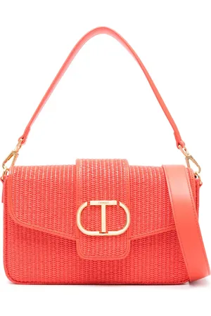 Twin-Set Amie raffia cross body bag