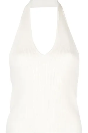 Reformation Carol ribbed halterneck tank top