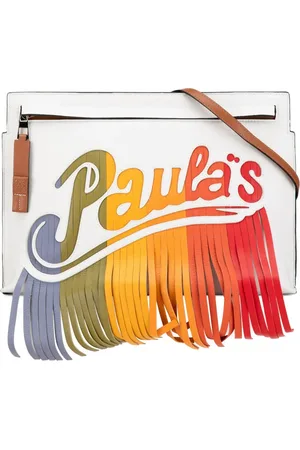 Loewe 2010-2023 Paulas Ibiza Leather Fringe T Pouch crossbody bag
