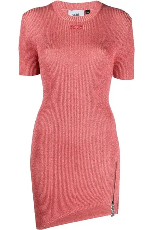 GCDS Knitted lurex mini dress