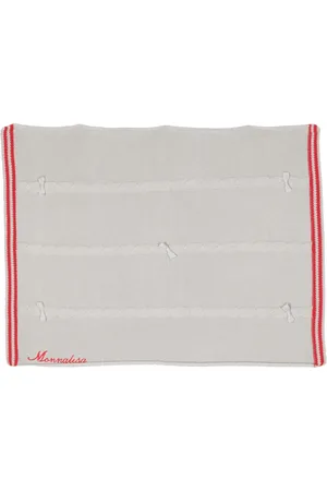 MONNALISA Logo-embroidered knitted blanket