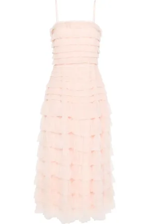 Twin-Set Ruffled-tulle midi dress