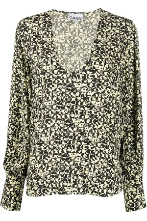Ganni Abstract-print blouse