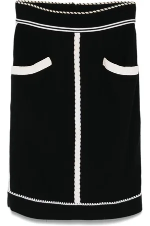 CHANEL 1990s contrast-trim skirt