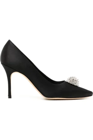 Manolo Blahnik Hangisi 90mm appliqué satin pumps