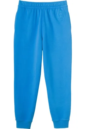 Burberry Embroidered-letter motif cotton track pants
