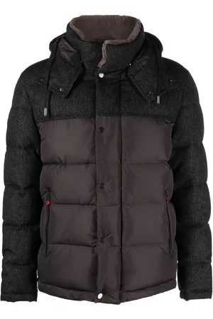 Kiton Hybrid hooded puffer jacket