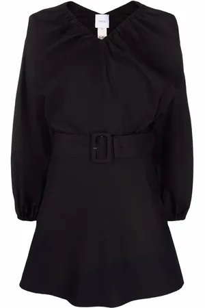 Patou Balloon-sleeve belted mini dress