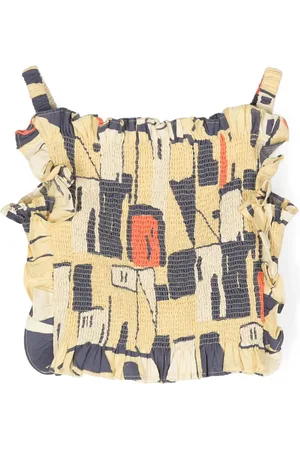 The Animals Observatory Goldfinch geometric-print top