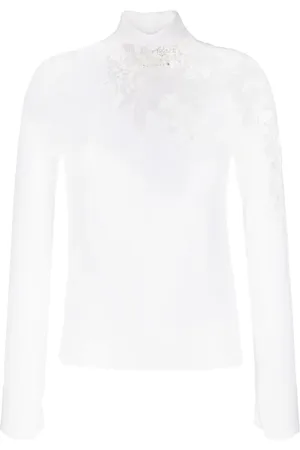 ERMANNO SCERVINO Lace-trim wool jumper