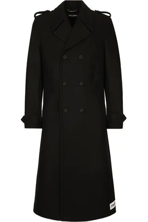 Dolce & Gabbana Double-breasted logo-patch coat