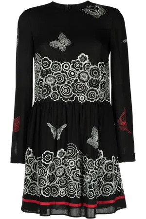 VALENTINO GARAVANI 2010s floral-print silk minidress