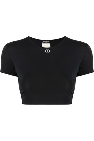 CHANEL 1995 logo cropped T-shirt