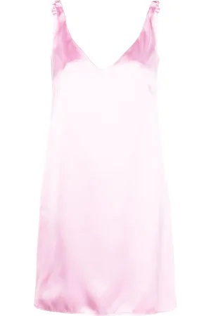 Nº21 Ruched-straps V-neck satin dress