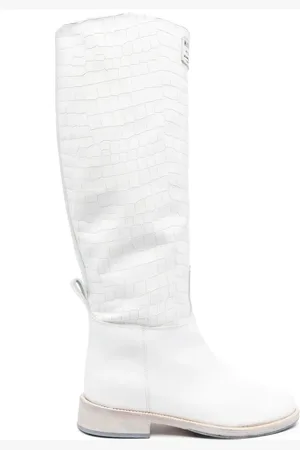 HIDE&JACK Crocodile-embossed leather boots