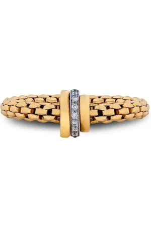 FOPE 18kt yellow and white Flexible white diamond ring