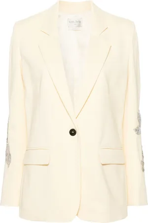 FORTE FORTE Floral-embroidered single-breasted blazer