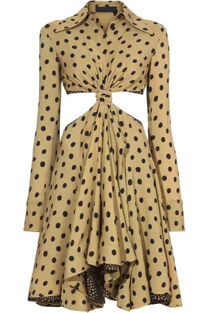 Proenza Schouler Dot-print cut-out shirtdress