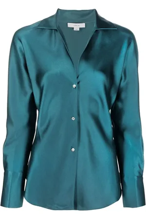 Vince Spread-collar silk shirt