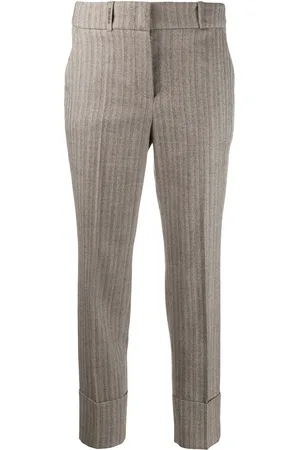 PESERICO SIGN Striped cropped trousers
