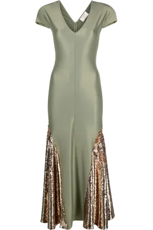 V:PM ATELIER V-neck sequin-embellished dress