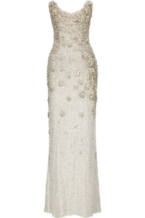 Oscar de la Renta Crystal-embellished strapless gown