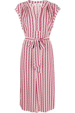 Diane von Furstenberg Graphic-print tied-waist dress