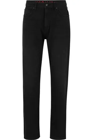 HUGO BOSS Smiley-print mid-rise slim-fit jeans