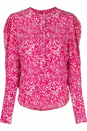 Isabel Marant Floral-print curved-hem silk blouse