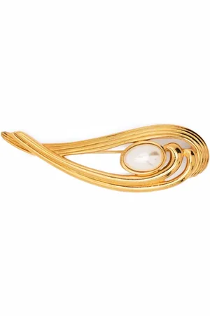 Lanvin 1980s pearl-embellished textured brooch