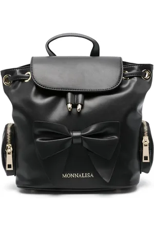 MONNALISA Bow-detail leather backpack