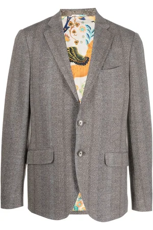 Etro Herringbone tonal striped blazer