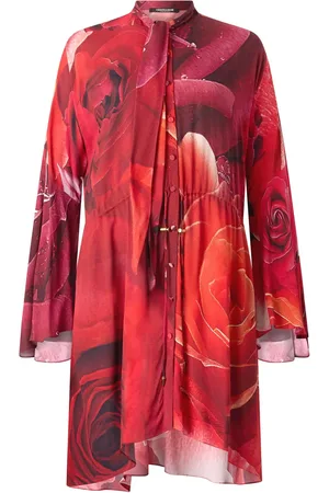 Roberto Cavalli Rose-print mini dress