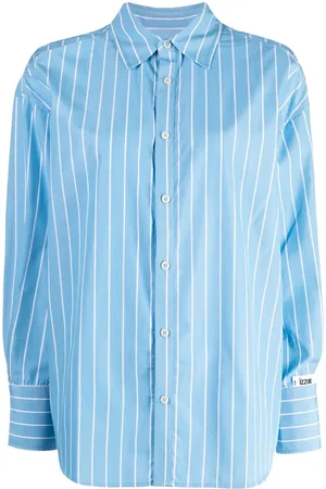 Izzue Striped pointed-collar long-sleeve shirt