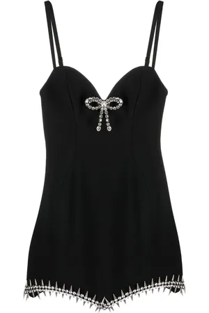 AREA Crystal-embellished mini dress