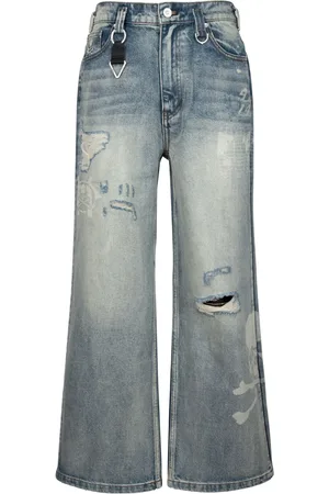 MASTERMIND JAPAN X C2H4 printed wide-leg jeans