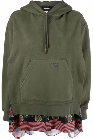 Dsquared2 Panelled pullover logo-print hoodie