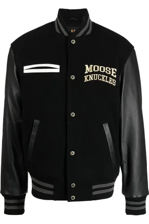 Moose Knuckles Logo-embroidered bomber jacket