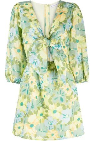 FAITHFULL THE BRAND Cintare floral-print linen minidress