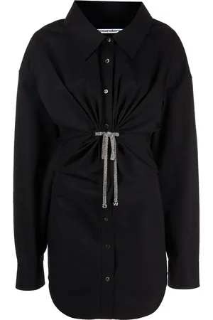 Alexander Wang Crystal-embellished mini shirt dress