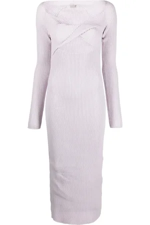MRZ Cut-out ribbed knit midi dress
