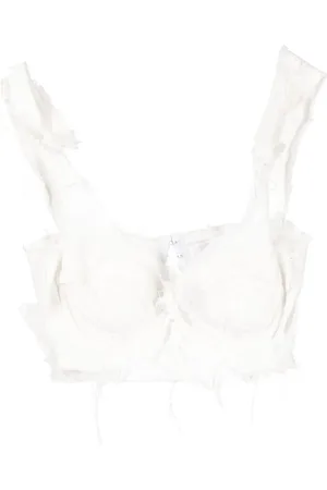 Natasha Zinko Frayed-detail bustier top