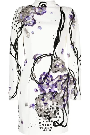Saiid Kobeisy Beaded crepe minidress