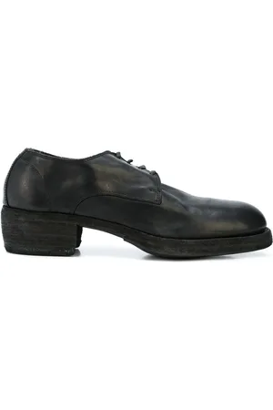 GUIDI Round toe lace up derby shoes