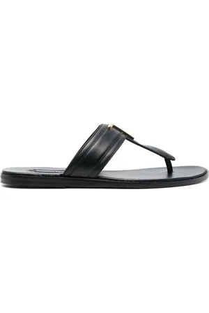 Tom Ford Logo-plaque leather flip flops
