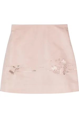SHIATZY CHEN Floral-embroidered silk miniskirt