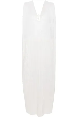 Jil Sander V-neck pleated midi dress