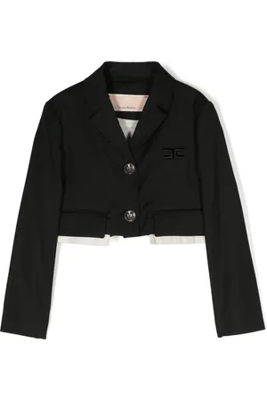 Elisabetta Franchi Logo-embroidered cropped blazer