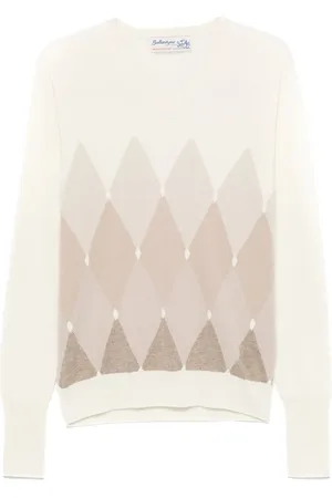 BALLANTYNE Diamond-pattern V-neck sweater