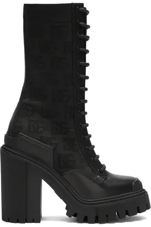 Dolce & Gabbana DG-logo 90mm lace-up mesh boots